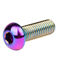 Rainbow Titanium Button Head Bolts M6x20mm Six Pack Made From 6Al4V Grade 5 Titanium Alloy With 1mm Thread Pitch And 4mm Allen Key