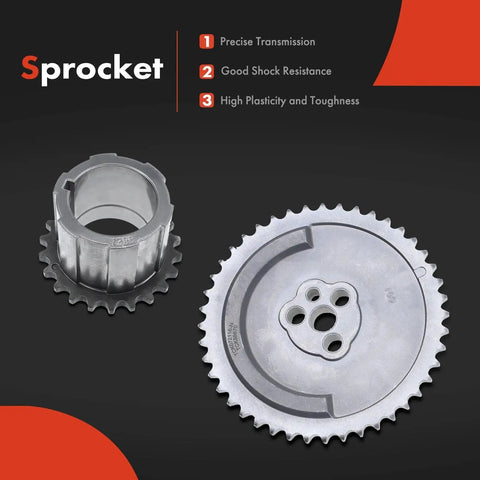 Sprocket and damper from the Beefed-Up Engine Timing Chain Kit With Damper And Sprocket For OHV V8 4.8L 5.3L 6.0L