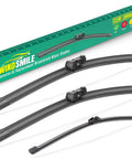Volvo Windshield Wiper Blades Replacement Set 24 Inch Front, 20 Inch Front, 14 Inch Rear All Weather Pack of 3 with packaging
