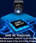 4K USB Camera With 5-50mm Zoom Lens, Sony IMX317 Sensor, UHD 3840x2160 at 30FPS, for PC and Raspberry Pi, image representation