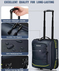 Underseat Carry On Luggage With Wheels 16 Inch 30L Waterproof PVC Weekender Bag with aluminum handle and YKK zippers.