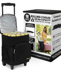 Ultra Compact Cooler Cart With Wheels Folds Flat For Easy Storage Holds 36 Cans Insulated Leak Proof Trolley Travel Cooler