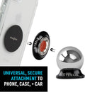Orbiter Dash Kit Phone Mount With Exterior Plate Adhesive, 360 Degree Dashboard Docking, Magnet-Free Plate System For Quick, Secure Car Mount, Hands Free Driving, Easy Install, Case Friendly - showing components including phone mount and adhesive plate