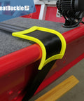 2 Inch Ratchet Strap Protectors For Trailer Tie Downs on red boat, heavy duty protective sleeves, black strap with yellow pad