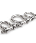 No Sweat Marine Ready 316 Stainless Steel Screw Pin Bow Shackles, 3/16 Inch size for heavy-duty marine use.