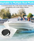 Image showing a boat with a self bailing cockpit scupper valve kit for boats with 2 7 8 inch rubber flapper valve and gasket.