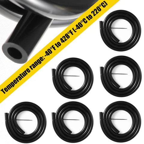 High Performance Silicone Vacuum Hose Kit With Six Sizes From 1/8 To 3/8 Inch 5 Feet Each Automotive Vacuum Tubing Set Black Hoses