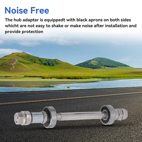 Must Have Front And Rear Bicycle Axle Set With Quick Release Levers For Mountain And Road Bikes, silver hub on road