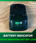 Lightweight 18V 4.0Ah Lithium Battery With Fuel Indicator And 1.3 Lbs Weight For All 18V Tools 30 Percent Longer Run Time