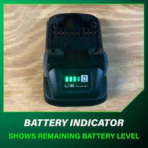 Lightweight 18V 4.0Ah Lithium Battery With Fuel Indicator And 1.3 Lbs Weight For All 18V Tools 30 Percent Longer Run Time