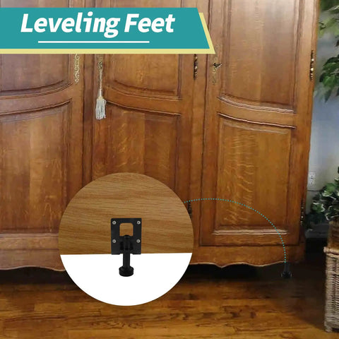 Heavy Duty Leveling Feet 4 Piece Adjustable Furniture Leg Levelers For Tables Cabinets And Workbenches 1 Inch Height Black Finish