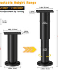 Kick Your Wobbly Sofa Bed Or Table Aside And Install These Rock Solid Heavy Duty Metal Adjustable Legs To Level Uneven Floors Instantly Sturdy Steel Four Pack height adjustment diagram.
