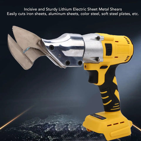 Asixxsix Heavy Duty Cordless Electric Metal Shear With 400Nm Torque And 360 Degree Rotating Head cutting aluminum sheets.