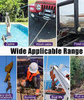 Various uses for 3/8 Inch Stainless Steel Cable 25 Ft Wire Rope 7x19 Zip Line Cable With Clamps And Thimble in different applications.
