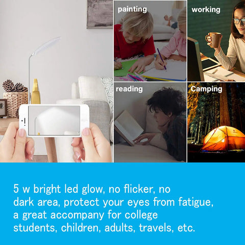 Go To Desk Lamp With Flexible Gooseneck And Three Level Brightness Battery Operated Table Lamp used for studying and working