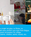 LED Desk Lamp Battery Operated Cordless Rechargeable Light Go Anywhere Flexible Portable Bedside Lamp for versatile use