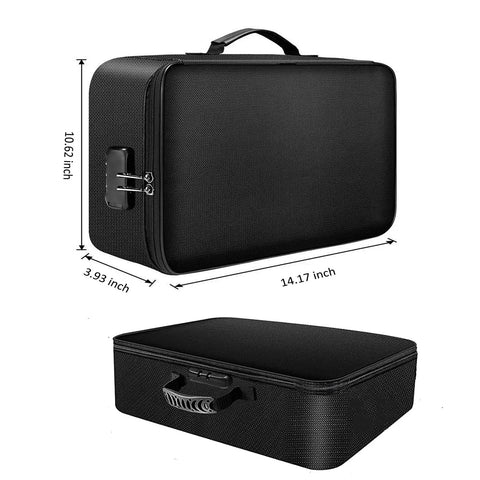 Fireproof File Organizer Bag With Lock Water Resistant Document Safe For Home Office Travel Multi Layer Portable Filing Storage