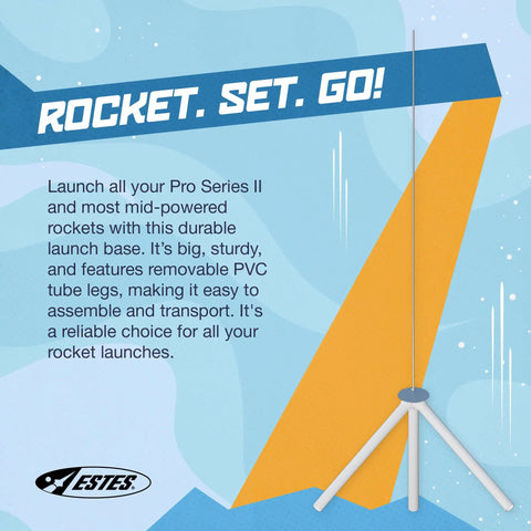 PS II Model Rocket Launch Pad For Mid Powered Rockets Ready To Blast Off With A 60 Inch Threaded Steel Launch Rod PVC Leg System
