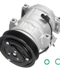 Kickin Cold Air AC Compressor With Clutch For Honda Odyssey Pilot Ridgeline And Acura MDX ZDX Premium Replacement, showing silver casing and black pulley.