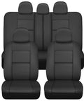 Faux Leather Car Seat Covers Full Set For SUVs And Trucks Front And Rear Split Bench Black Airbag Compatible Interior Protection