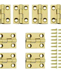 Set Of 10 Mini Cabinet Drawer Butt Hinge Connectors With Screws, Solid Brass Hinges for Wooden Boxes and Small Drawers.