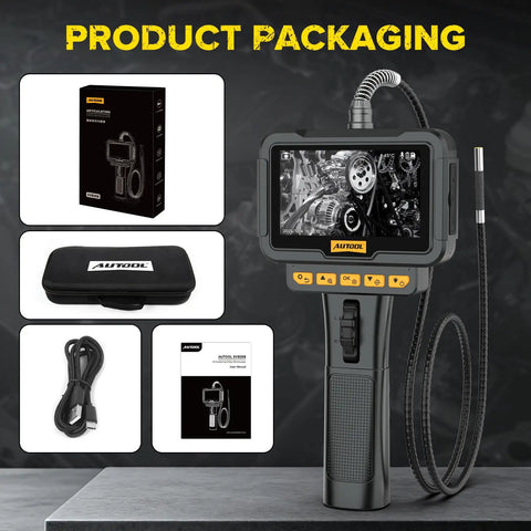 Articulating Video Borescope Endoscope with 210 Degree Bidirectional Camera Head 6.25mm Ultra Thin Probe packaging display