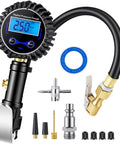 Digital Tire Pressure Gauge With Inflator And 250 PSI Heavy Duty Air Chuck Quick Connect Hose For Cars And Inflatables with accessories