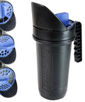 64 Ounce Black Poly Hand Shaker Spreader For Turf Fertilizer Grass Seed Salt And Sand All Year Round Use With Ultra Handy Large Grip And 3 Openings For Pellets And Particles