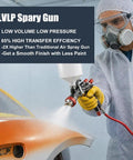 Technician using R500 LVLP Paint Gun With 1.3mm 1.5mm And 1.7mm Nozzles Air Regulator Teflon Coated Finish Pro Grade Sprayer on car