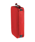 Ultra Slick Compact Semi Rigid Utility Organizer Case Built Tough With Weather Resistant Shell For Quick Tool Kit First Aid Electronics And Sweet Travel Gear Stash In Bold Red side view showcasing durable red shell and zipper.