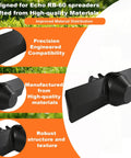 Agitator Replacement Kit For Echo RB60 Spreader with Extension Arm, easy install, rust resistant, black material, close-up view