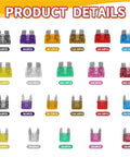 Color-coded blade fuses from All In One Car Fuses Kit Bundle With 300 And 600 Pcs Blade Fuses in 5 to 40 amp ratings.