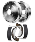 Rear Brake Kit for 2005 2006 2007 2008 Chevy Silverado 1500 and GMC Sierra 1500 with Drum Brakes 4 Piece Set Brake Drums and Semi Metallic Shoes Replacement