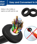 Hollow middle of the 200 Pcs Rubber Grommet Kit Eight Sizes Hollow Firewall Grommets for cable management without tools