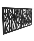 Sprig Decorative Screen Panel In Black Heavy Duty 0.3 Inch Thick Glass Filled Polypropylene UV Stable Picture Frame Border 1.5 Inch