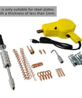 Portable Auto Body Dent Repair Kit With 110V Stud Welder For Thin Metal Panels Under 1mm Quick 0 To 2 Seconds Weld Time Spot Dent Puller Tool For Cars And Trucks displayed with components