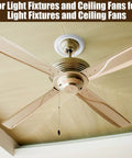 Four Pack PU Ceiling Medallions For Light Fixtures And Ceiling Fans, 9.8 Inch Outer Diameter With 4 Inch Inner Ring, installed with fan