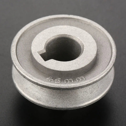 Heavy Duty Clutch Motor Pulley For Industrial Sewing Machines, aluminum pulley, 45mm outer diameter, close-up top view