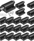 Zero Hassle Heavy Duty Magnetic Push To Open Cabinet Latches With Complete Hardware Kit For Drawers Closets Pantries Straight Up Smooth Pop Out Touch Catch Black, pack of 20 with plastic body and steel striker