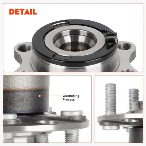 Detail view of Rear Wheel Bearing And Hub Assembly For AWD And 4WD Vehicles Compatible With Jeep Compass Patriot 2007 2017 512333