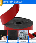Two Layer Fabric Reinforced Neoprene Rubber Sheets Half Inch Thick Twelve Inch Wide Twelve Inch Long Heavy Duty Gasket Material displaying fire resistance, waterproofing, insulation, and deformation resistance features.