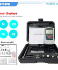 Digital Force Gauge 500 N Push Pull Tester Portable Force Meter With Units N Lb Kg Oz For Electronics Construction Hardware Fishing Gear And Load Testing Workhorse in case with accessories