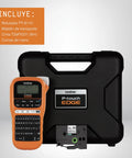 Entry Level Industrial Handheld Labeling Tool Kit For 12mm Labels Orange, Rugged On The Go Label Printer With Case