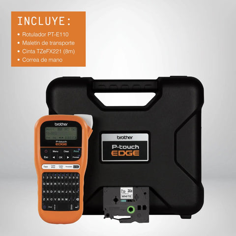Entry Level Industrial Handheld Labeling Tool Kit For 12mm Labels Orange, Rugged On The Go Label Printer With Case