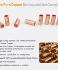 10 Packs 4 Gauge Butt Connectors Kit With Pure Copper Barrels, Uninsulated Crimp Splices For Auto Repair on display
