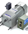 Beefy 110V AC Gearmotor Kit With Speed Controller And Gearbox For Heavy Duty Machinery DIY Projects 0 To 135 RPM Reversible Geared Motor 16.1 Nm Torque Industrial Grade With Control Box Included featuring a compact motor and control unit.