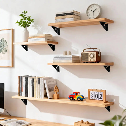 Built Tough Heavy Duty Gusset Joint Set Four Pieces For Invisible Corner Reinforcement And Shelf Support Metal Bracket on Wall Shelf