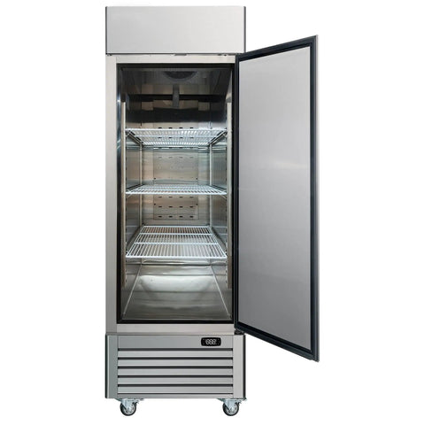 Professional Grade Heavy Duty Commercial Freezer And Refrigerator Featuring Zero Frost Frost Free Design sleek stainless steel upright design.