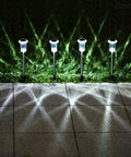 Solar Pathway Lights 10 Pack Outdoor Waterproof LED Stainless Steel Stakes For Garden Lawn Driveway Walkway Path 6000K Cold White