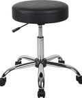 Antimicrobial Vinyl Medical Spa Stool Black With Round Armless Design And Easy Gas Lift Height Adjustment For A Six Inch Range Durable Seat